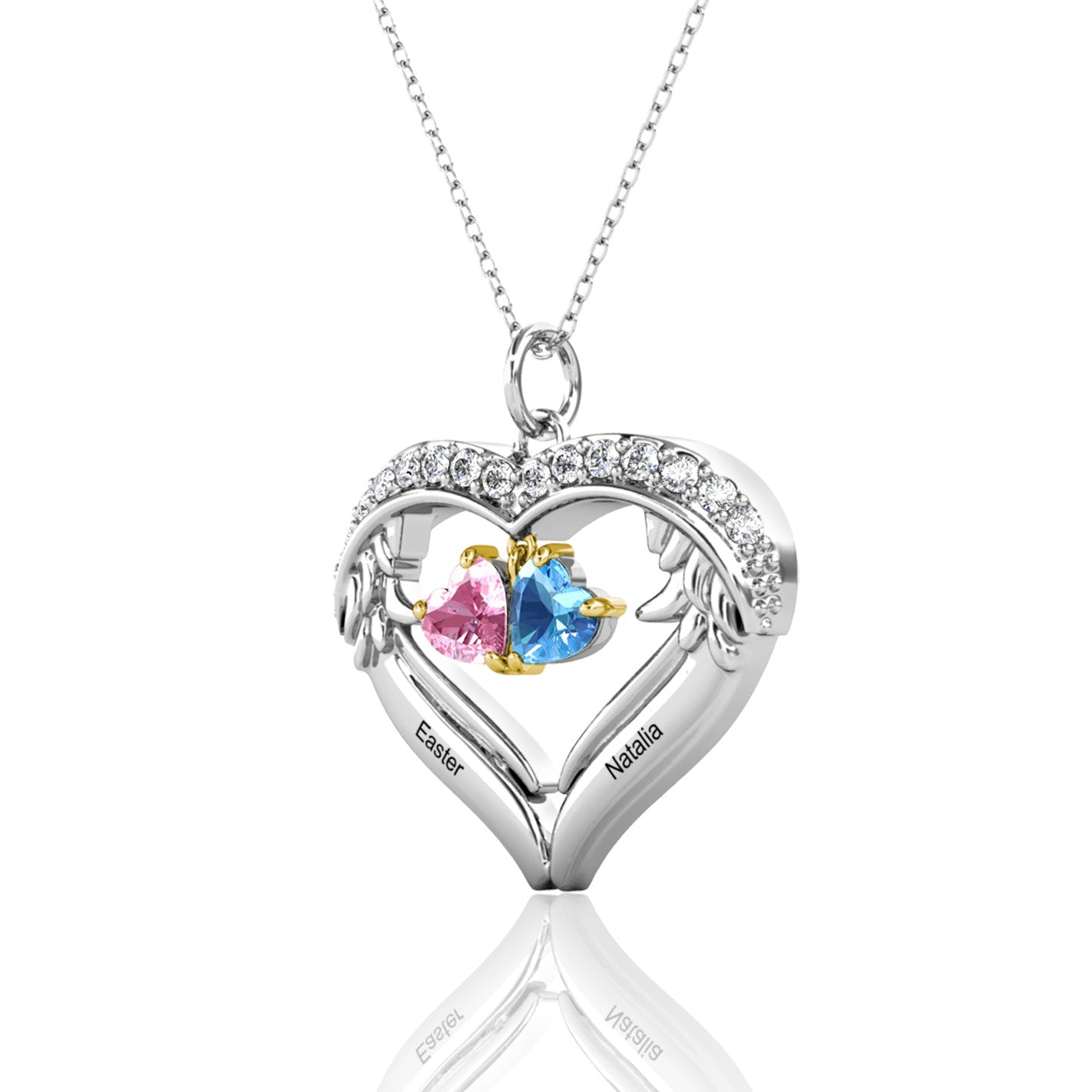 Leafael Birthstone Heart Pendant Necklace